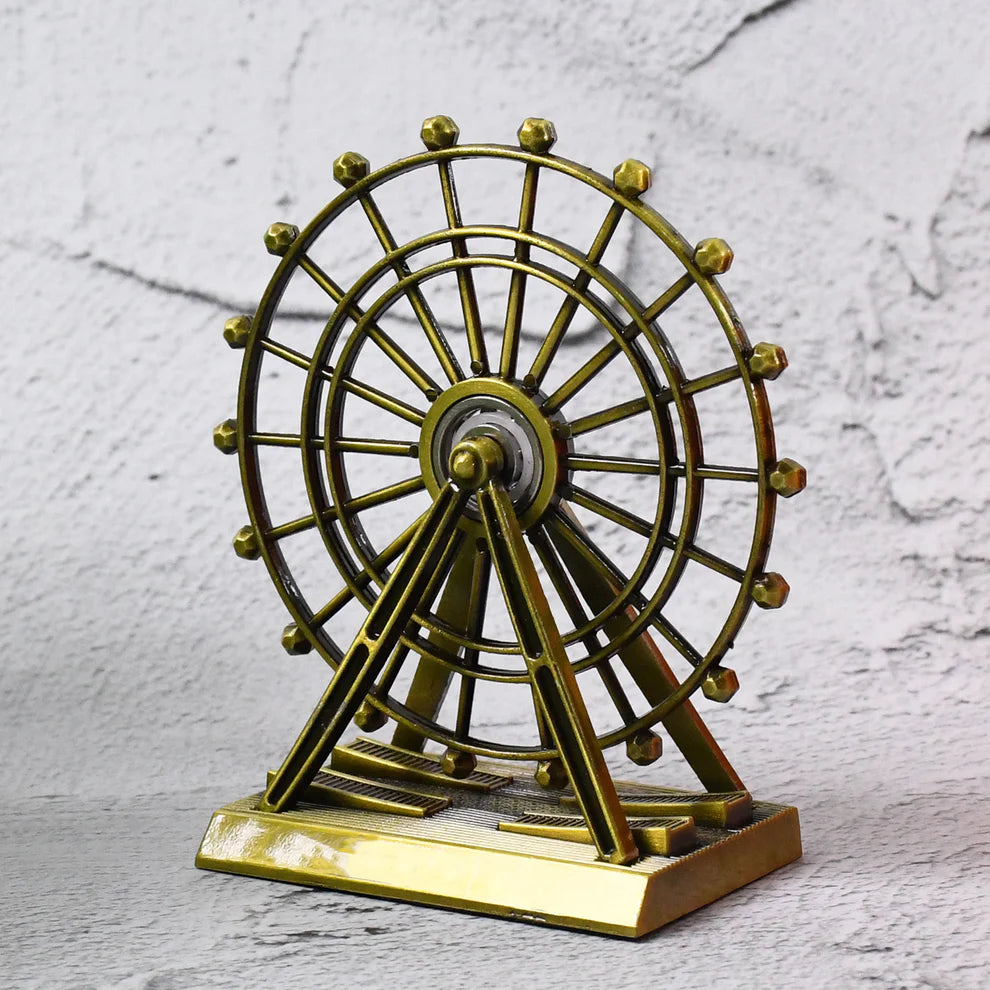 Vintage Ferris Wheel Miniature Showpiece, Antique Brass Finish