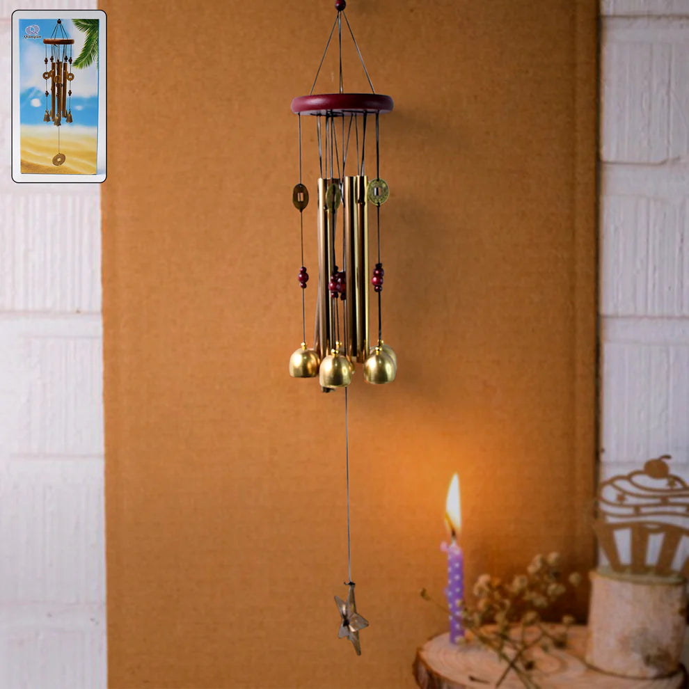 Aluminum Pipe Wind Chime With Brass Metal Bells