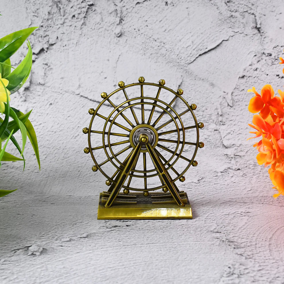 Vintage Ferris Wheel Miniature Showpiece, Antique Brass Finish