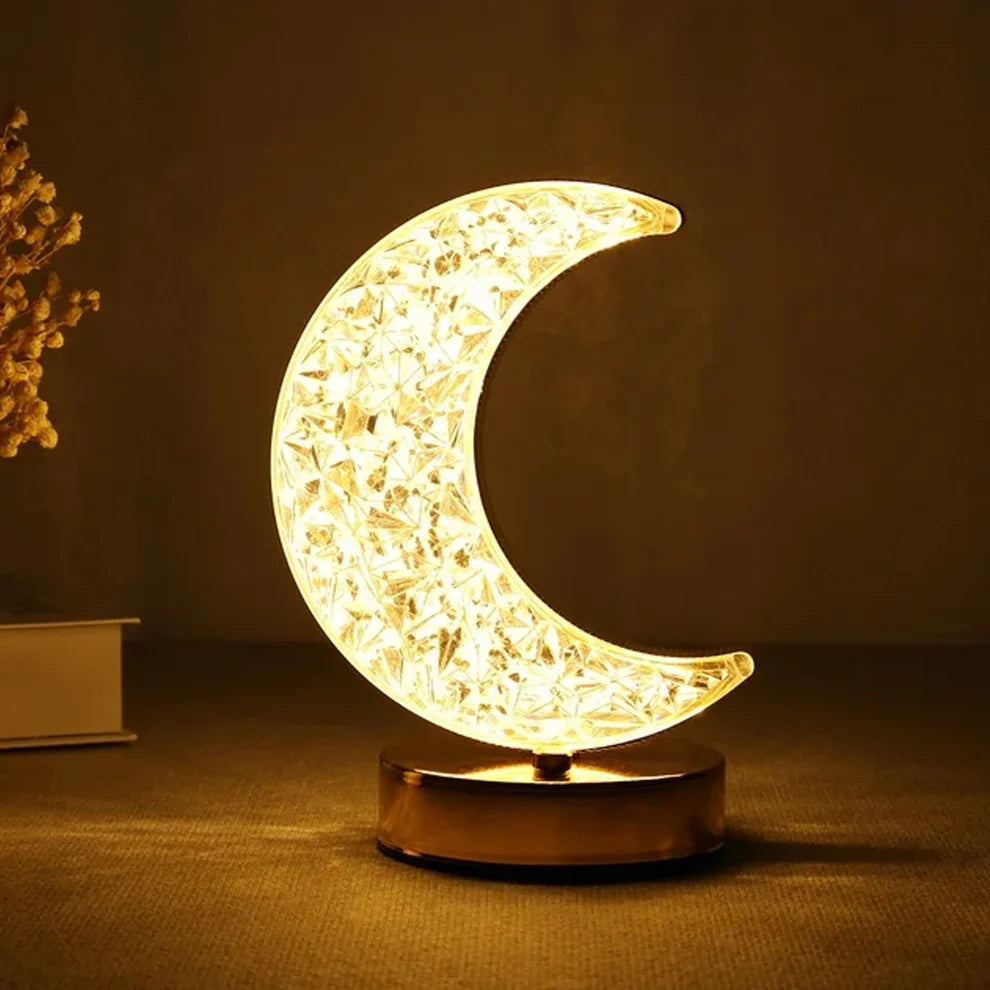 Half Moon Shape Table Lamp Touch Control Romantic Moon Lamp