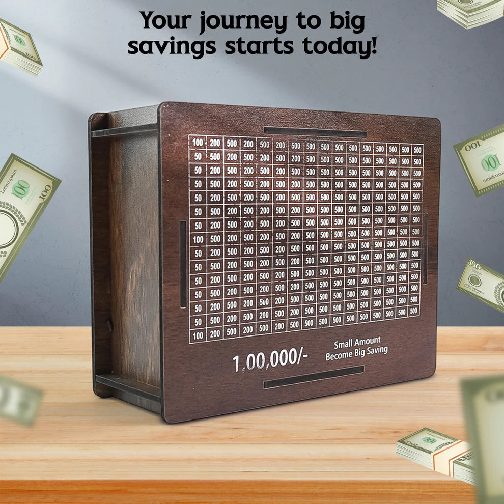 Premium Wooden Money Piggy Bank Saving Box Gullak