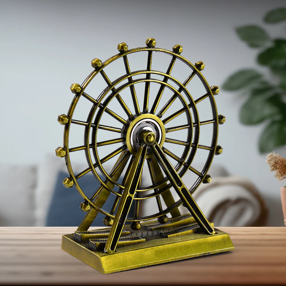 Vintage Ferris Wheel Miniature Showpiece, Antique Brass Finish