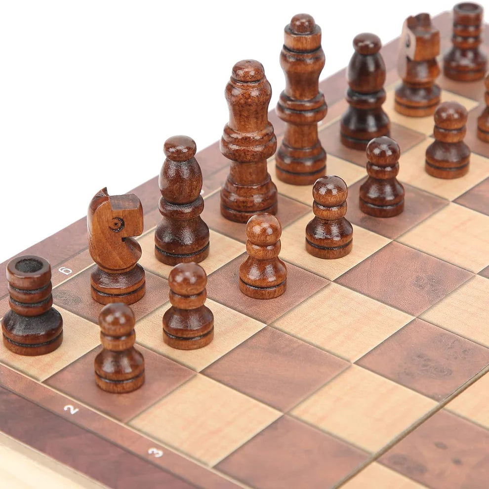 Foldable Magnetic Handcrafted Wooden Chess Board Set