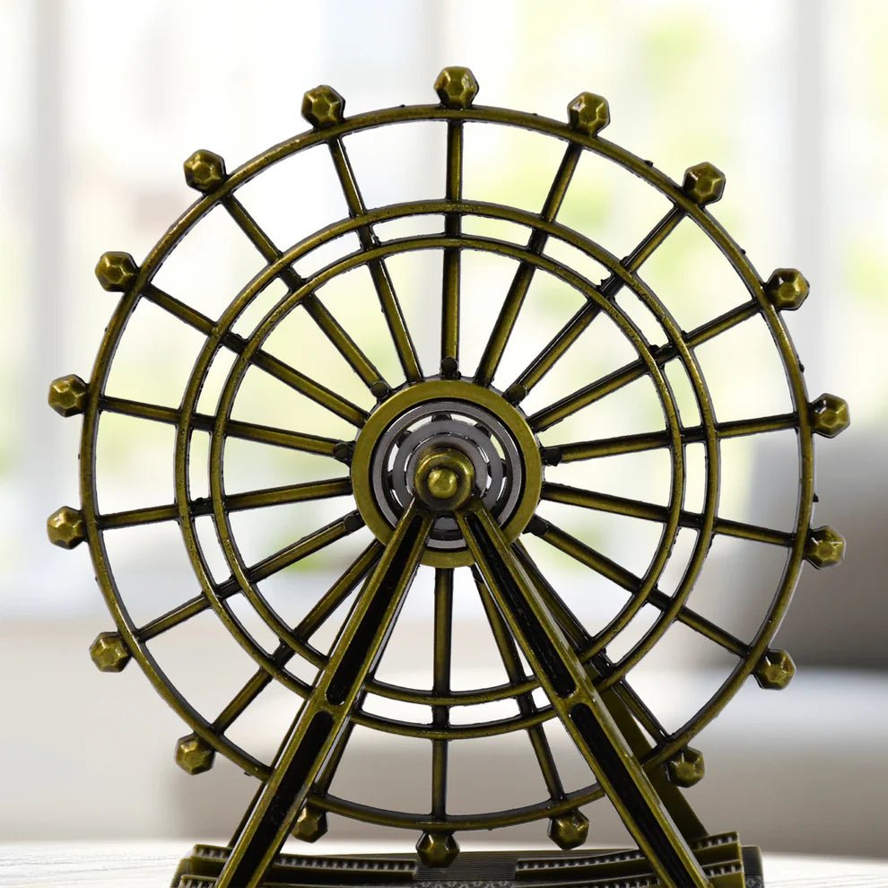 Vintage Ferris Wheel Miniature Showpiece, Antique Brass Finish