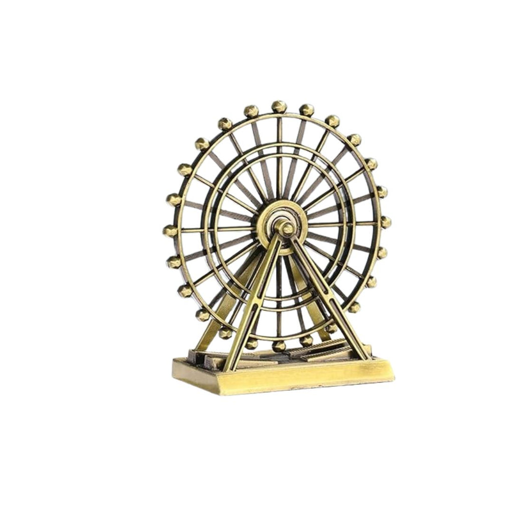 Vintage Ferris Wheel Miniature Showpiece, Antique Brass Finish