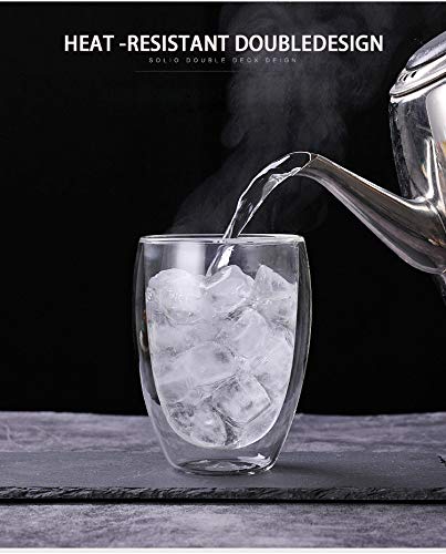 Double Wall Insulated Glass Mug 400 ML Clear Coffee And Tea Cup