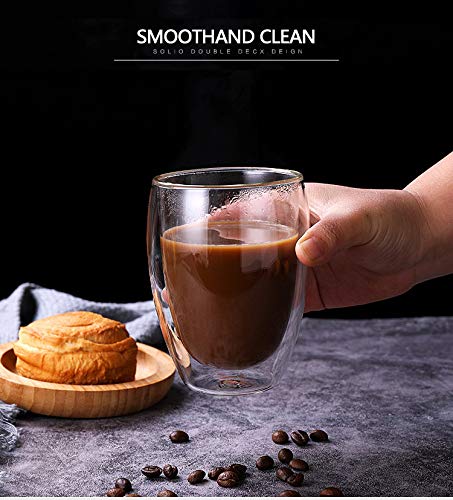 Double Wall Insulated Glass Mug 400 ML Clear Coffee And Tea Cup