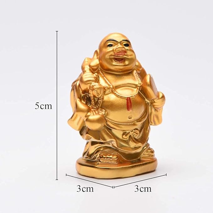 Laughing Buddha Set – 6 Piece Golden Figurines