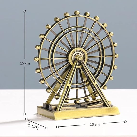 Vintage Ferris Wheel Miniature Showpiece, Antique Brass Finish