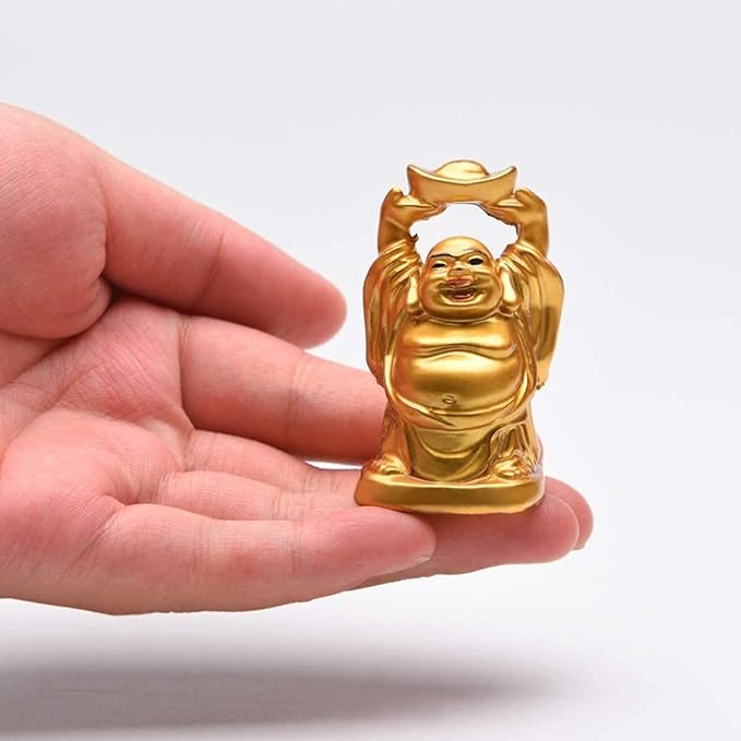 Laughing Buddha Set – 6 Piece Golden Figurines