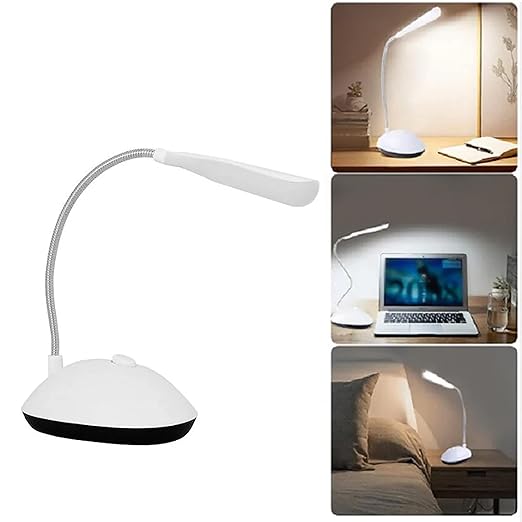 LED Desk Lamp with Swing Arm Study Table Light Battery Operated