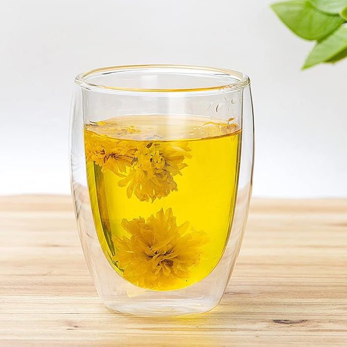 Double Wall Insulated Glass Mug 400 ML Clear Coffee And Tea Cup