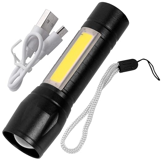 Mini Rechargeable LED Flashlight Torch 3 Light Modes