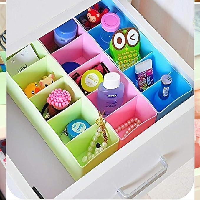 Fabric Storage Boxes for Socks, Underwear & Accessories - Pack of 2