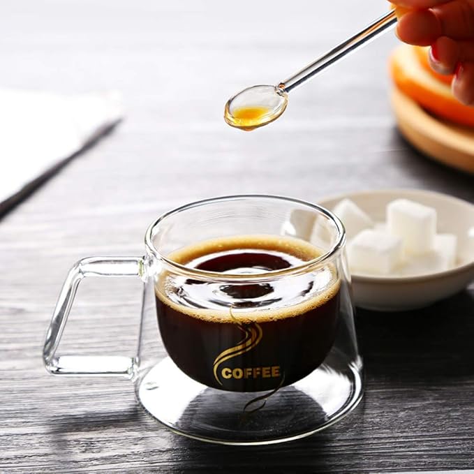 Double Wall Glass Coffee Mug With Handle 200ML