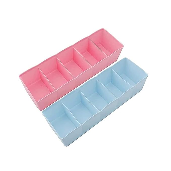 Fabric Storage Boxes for Socks, Underwear & Accessories - Pack of 2