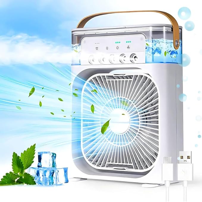 Mini Cooler Battery - Powered Portable AC Fan Adjustable Speed And Mode