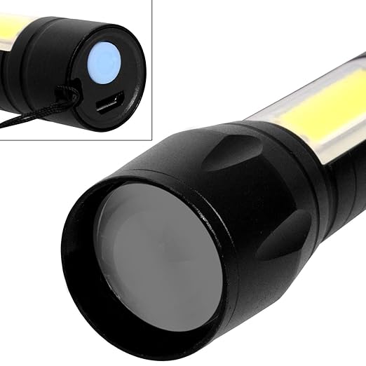 Mini Rechargeable LED Flashlight Torch 3 Light Modes