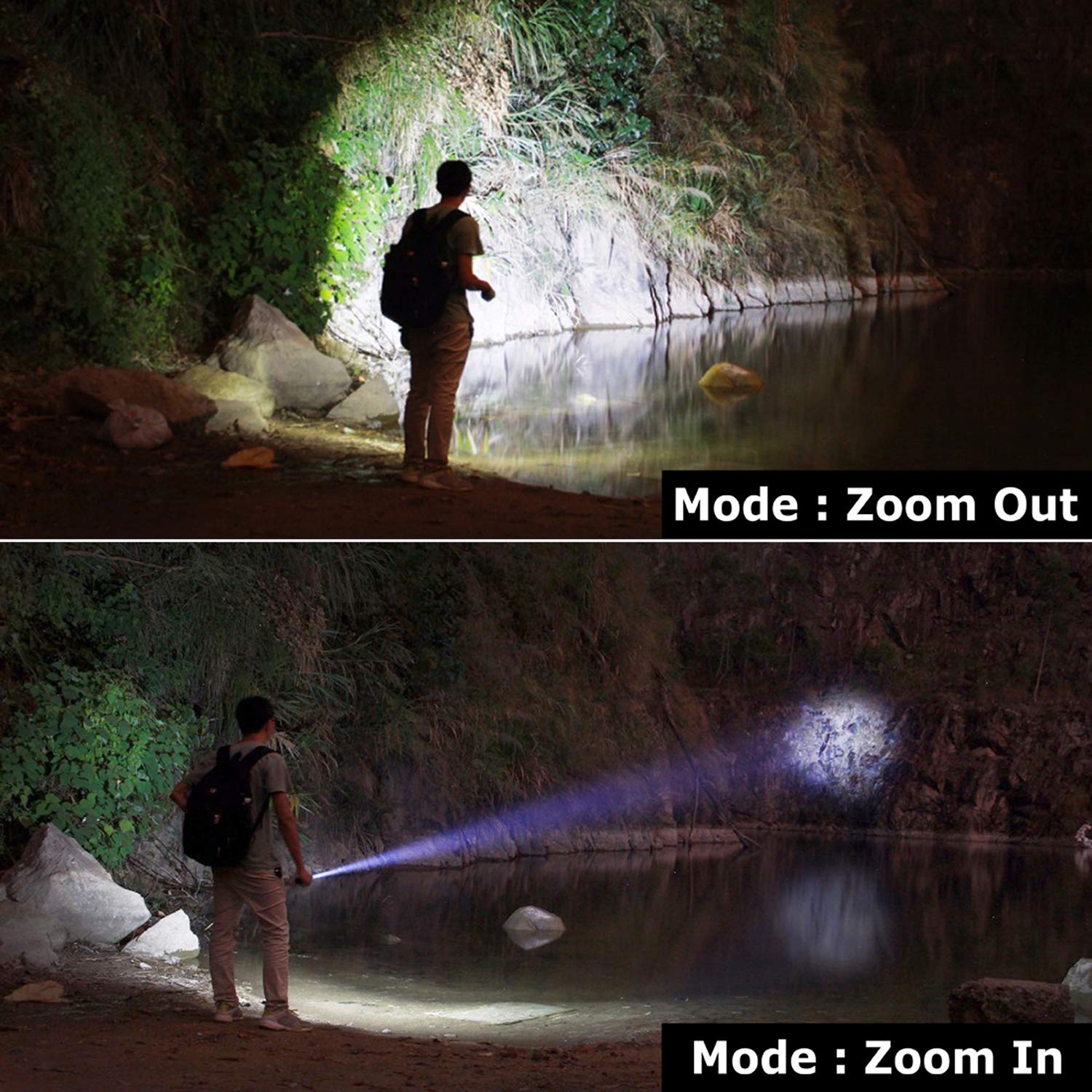 Mini Rechargeable LED Flashlight Torch 3 Light Modes
