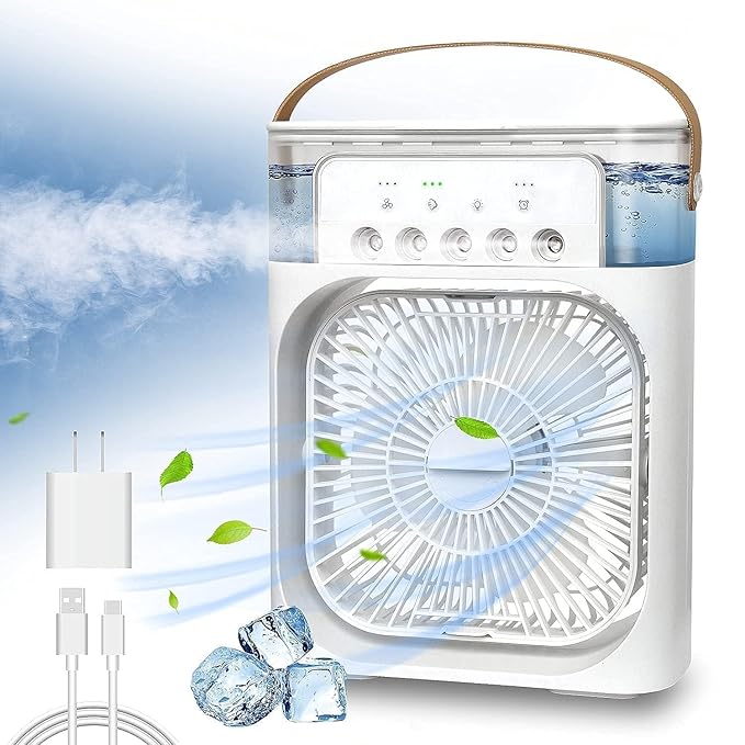 Mini Cooler Battery - Powered Portable AC Fan Adjustable Speed And Mode