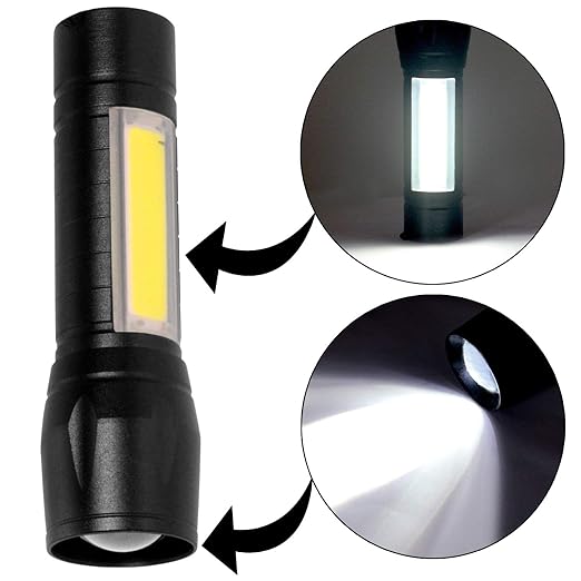 Mini Rechargeable LED Flashlight Torch 3 Light Modes