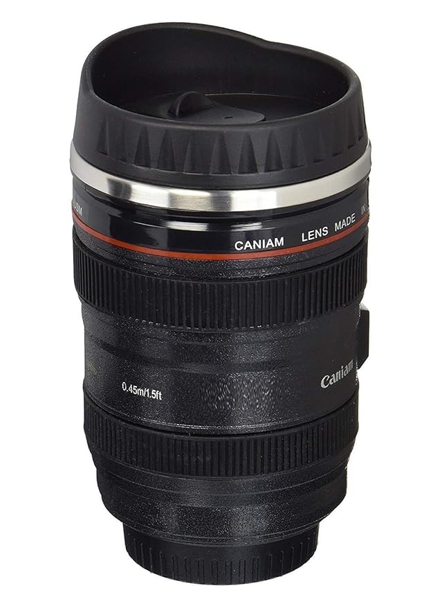 Stainless Steel Camera Lens Coffee Mug With Led