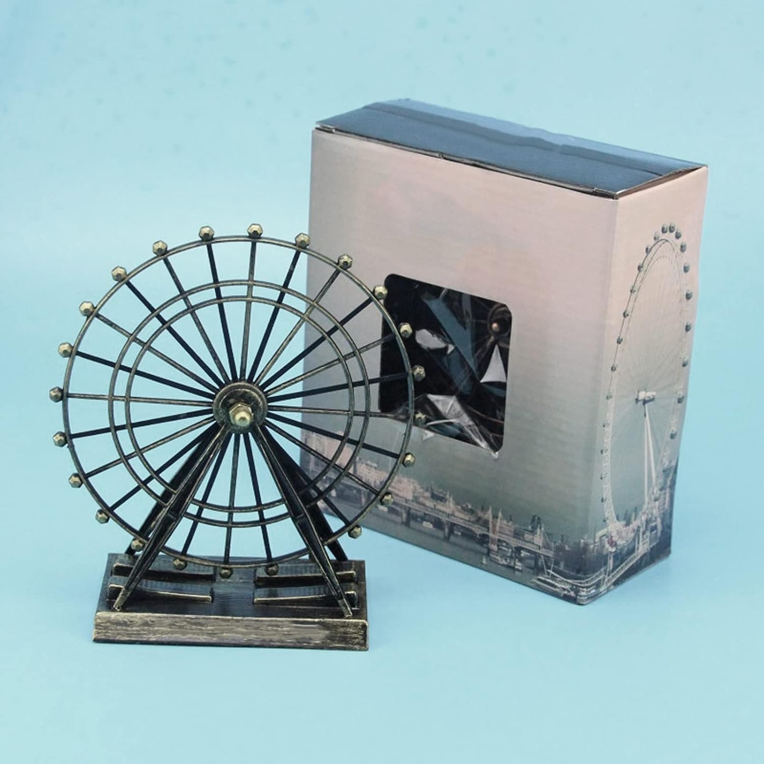 Vintage Ferris Wheel Miniature Showpiece, Antique Brass Finish