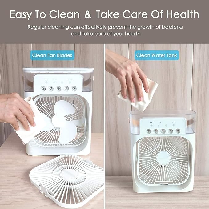 Mini Cooler Battery - Powered Portable AC Fan Adjustable Speed And Mode