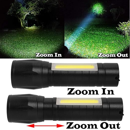 Mini Rechargeable LED Flashlight Torch 3 Light Modes